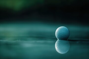 Golf ball on a reflective surface. The focus on the details of the sphere's texture captures a minimalist aesthetic. #GolfLife #Sports
