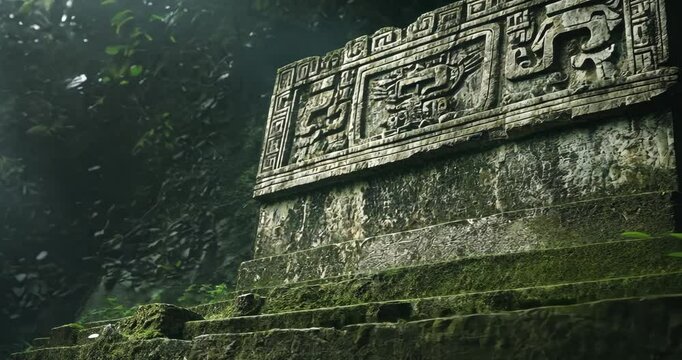 Ancient Mayan Ruins in Lush Jungle 4K
