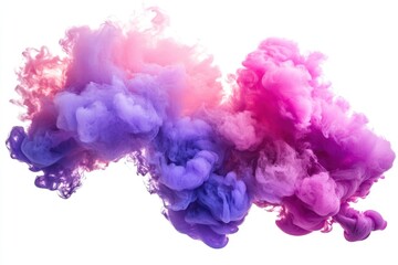 Colorful smoke clouds in shades of pink and purple creating a vibrant visual effect for artistic backgrounds and design projects, abstract art concept