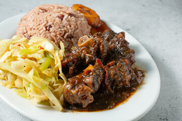 A closeup view of a plate of oxtail.