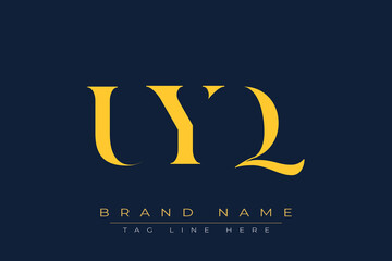 Obraz premium UYQ abstract letter logo design. This logo is designed by three abstract letters.