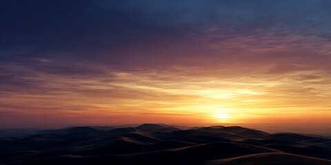 Sunset over the horizon .