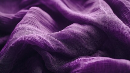 Fototapeta premium Luxurious purple fabric draped elegantly showcasing its soft texture and rich color, perfect for fashion design and textile projects, fabric art, and interior decor, textile design concept