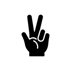 Hand with Two Fingers Extended Representing Peace or Victory