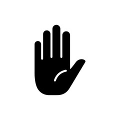 Hand with Palm Open and Fingers Spread Representing Surrender or Pause