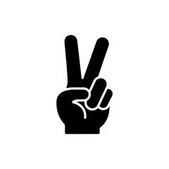 Peace Sign with Two Fingers Representing Peace or Victory