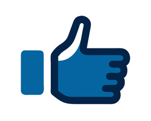 Fototapeta premium Thumbs Up Gesture Symbolizing Approval in Dark Blue Color 