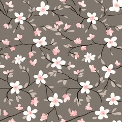 Elegant Pink and White Floral Seamless Pattern