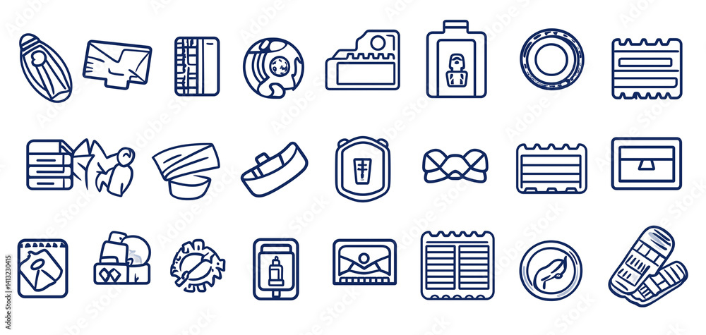 Aufkleber music icons set vector illustration with symbols for web media communication and mobile design isola