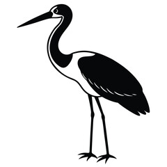 Obraz premium Grey heron, a wild bird of nature, standing with blue feathers and beak