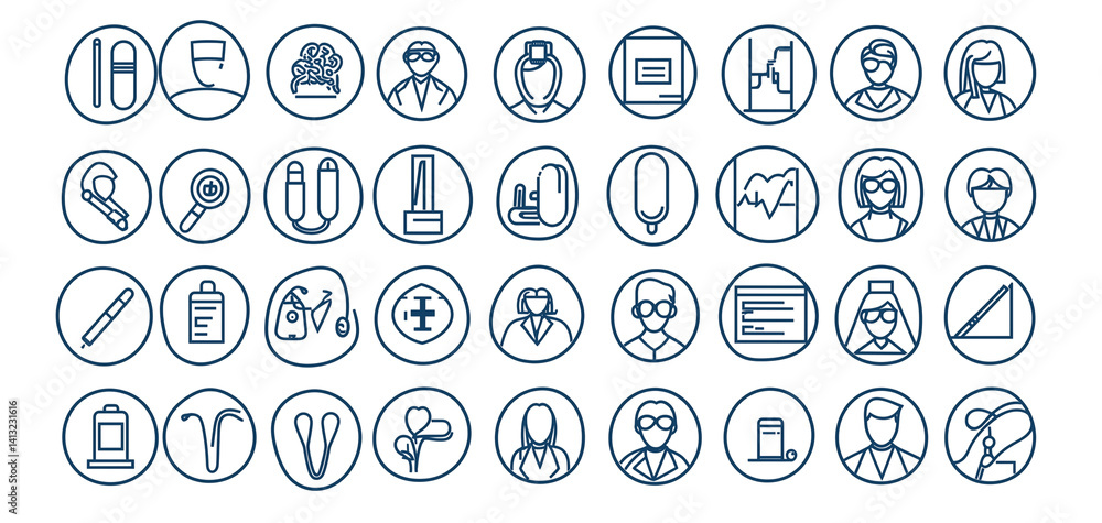 Fototapete set of blue number icons on white background with circular button-style design for web and business 