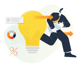 Investors and Executives Leaving Startup - Stock Illustration