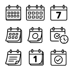 calendar icon set