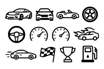 sports car icon set