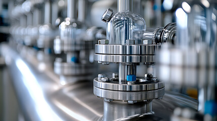 Gas refinery technician monitoring chemical levels in processing unit. Featuring chemical control