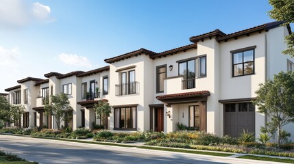 Fototapeta premium Modern Residential Buildings with Traditional Architecture Elements