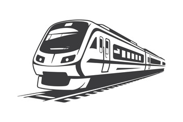 Silhouette Vector Illustration Of A Modern High Speed Train On The Tracks Transportation Railway System Travel Vehicle Graphic Element
