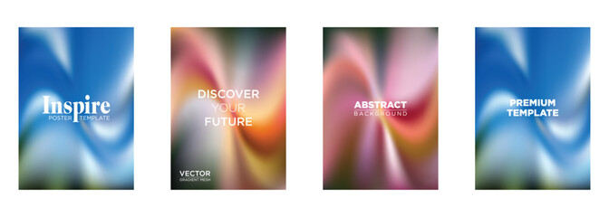 Abstract Gradient Mesh Background Poster Templates Premium Design