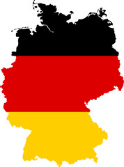 Germany flag map illustration isolated on transparent background