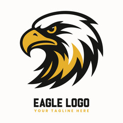 Obraz premium Fierce Eagle Mascot Logo for Esports, Bold Hawk Gaming Logo Design, Aggressive Eagle Head Vector Illustration, Modern Sports Team Eagle Logo, Sharp and Powerful Bird Mascot Logo