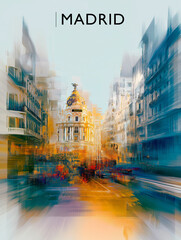 Naklejka premium Cartel de viaje de Madrid