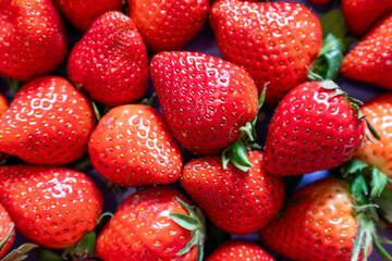 Red Strawberry Background – Close-Up Fresh Fruit Texture