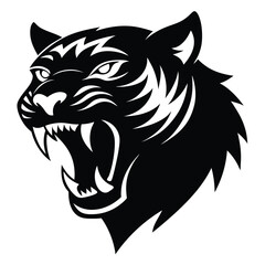 tiger head silhouette vector