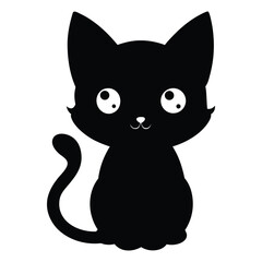 cute kitten silhouette front facing large