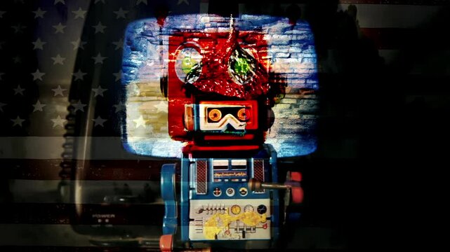 tin foil hat conspiracy robot TV 