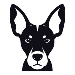dog head silhouette front view floppy ears nose