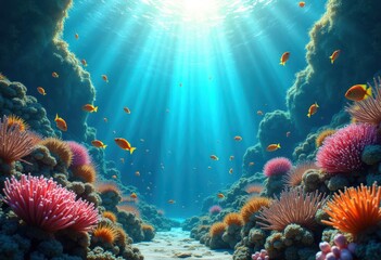 Vibrant Underwater Coral Ecosystem Colorful