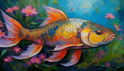 &Ouml;lgem&auml;lde Karpfen