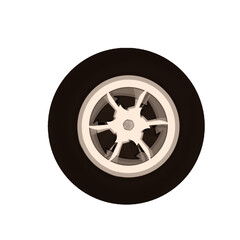 Obraz premium vector illustration of a car wheel without background