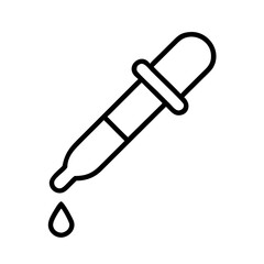 Outline dropper tool vector for laboratory liquid chemical medicine essential oil serum design