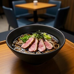 Japanese-style soba noodles in warm broth with grilled duck and scallions — Kamo Nanban Soba