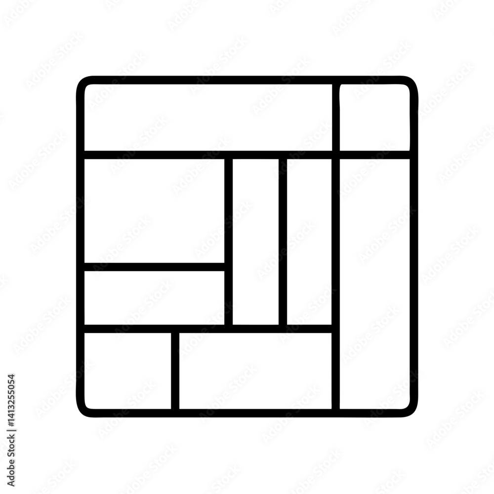 Poster abstract geometric design with square rectangle shapes layout block pattern artistic form vector art