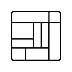 Abstract geometric design with square rectangle shapes layout block pattern artistic form vector art, line art, outline, drawing, minimal