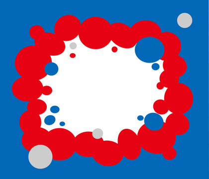 大阪EXPO万博スタイルの青と赤のイラストフレームベクター背景3