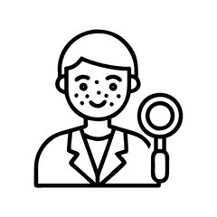 Dermatologist examining skin acne treatment for skincare and facial skin problems concept vector