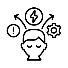 Business mind process icon representing problem solving brainstorming and solution generation concept idea management