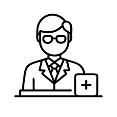 Doctor icon medical professional healthcare expert physician specialist with plus sign design