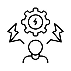 Gear mechanism person idea innovation creativity solution brainstorming electricity power energy concept