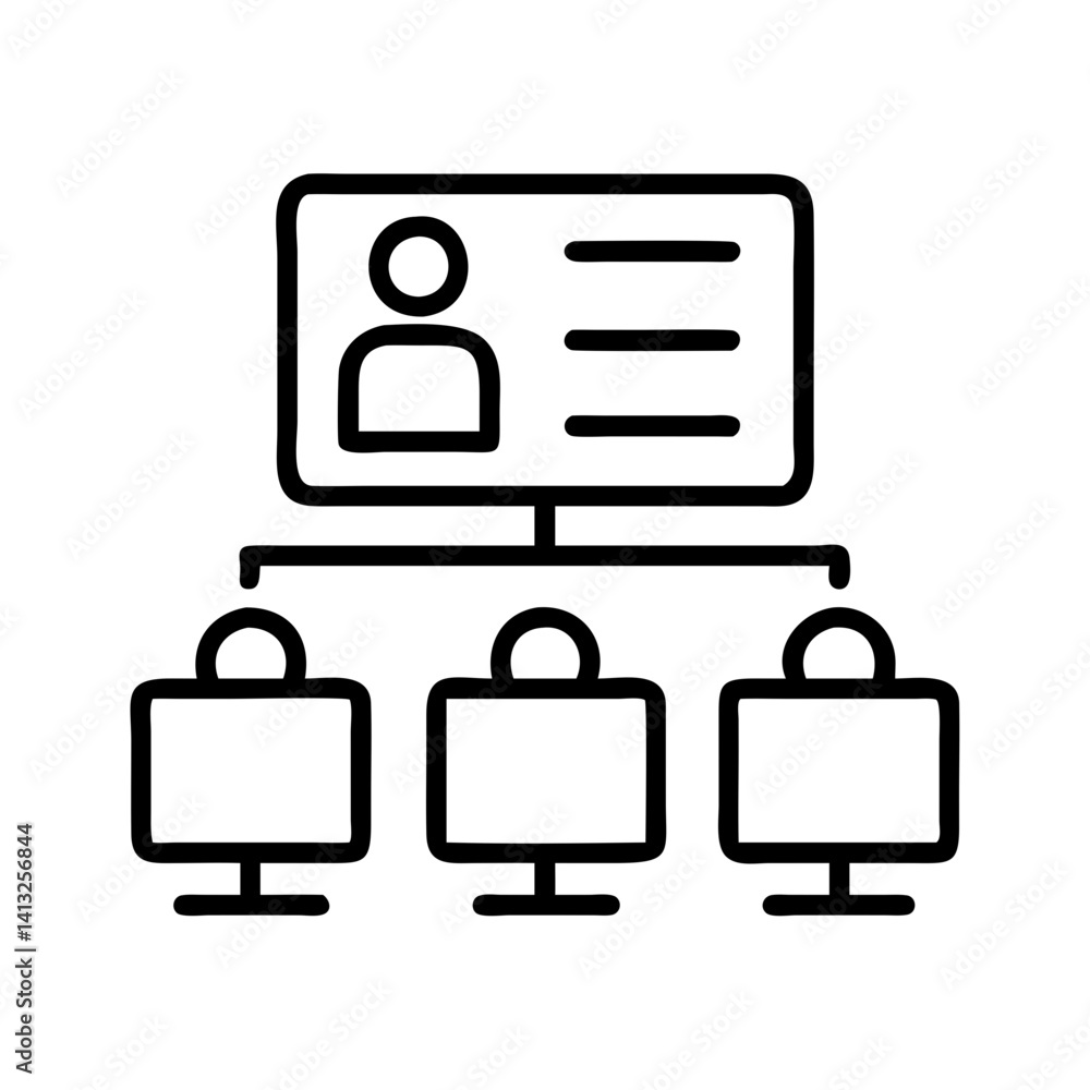 Poster organization chart hierarchy structure employee management business team company diagram icon vector