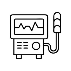 Fototapeta premium Ekg machine vector illustration for medical equipment and healthcare monitoring concept design