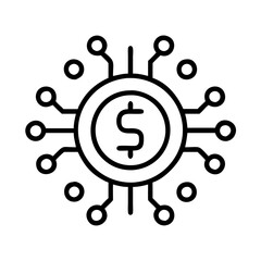 Digital currency technology and finance dollar coin blockchain network cryptocurrency connection system