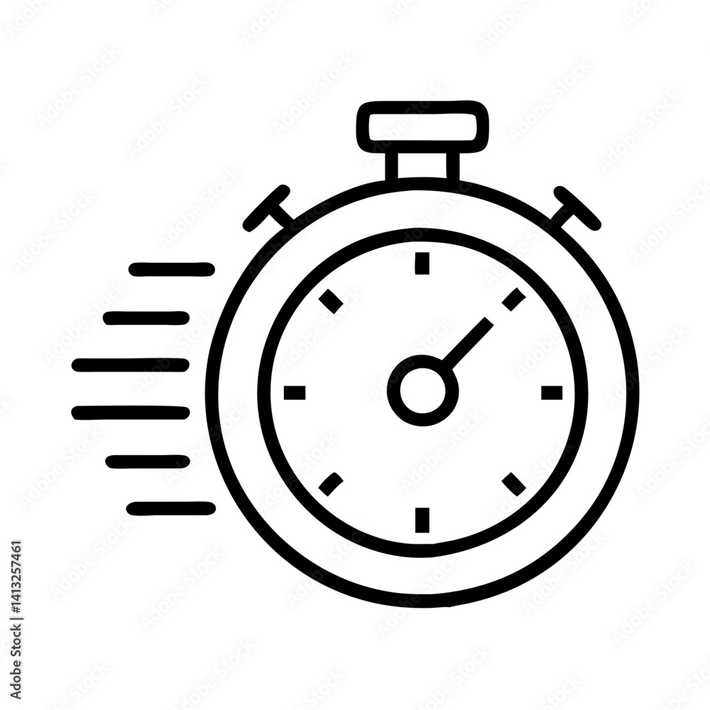 Poster stopwatch time timer clock speed fast deadline urgency countdown measurement second quick race