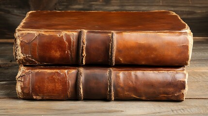 Obraz premium Two antique leather-bound books (1)