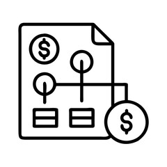Financial planning document money management strategy investment portfolio flowchart diagram icon