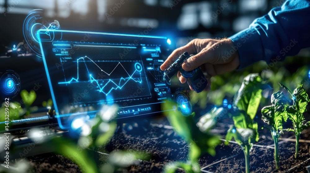 Poster innovative agricultural technology enhancements smart farm data visualization controlled environment