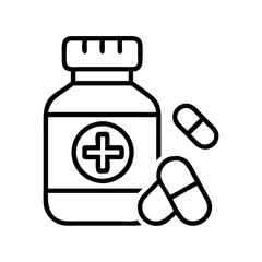 Medicine bottle with pills vector illustration health and medical concept pharmacy drugs treatment